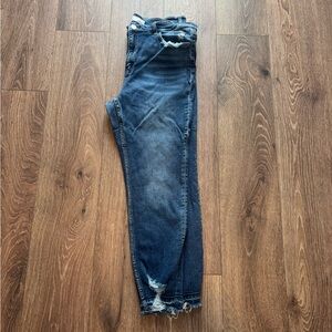 Dark Blue Distressed Skinny Jeans